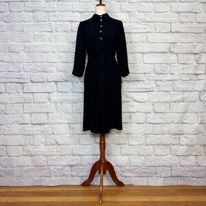 Ivo Nikkolo Black Pleated Shirt Dress